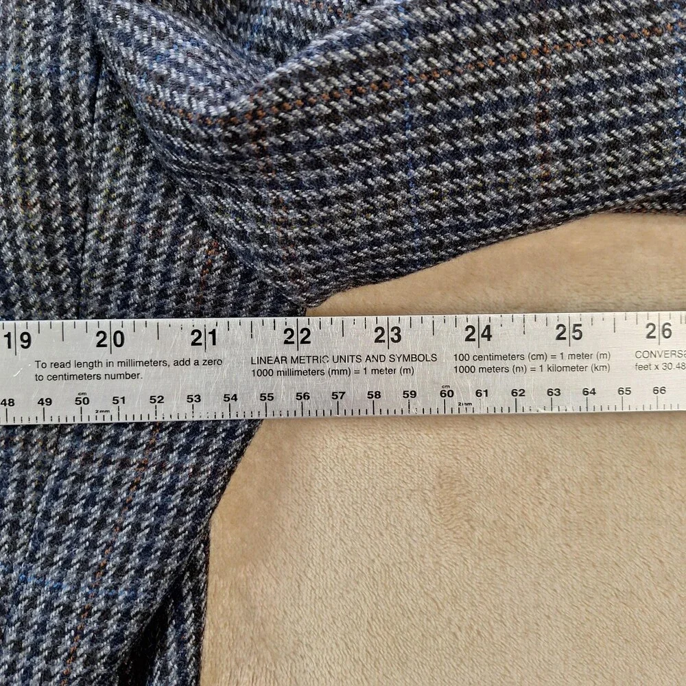 Club Room Blazer Sport Coat Mens 46L Gray Wool Cashmere Houndstooth 2 Button